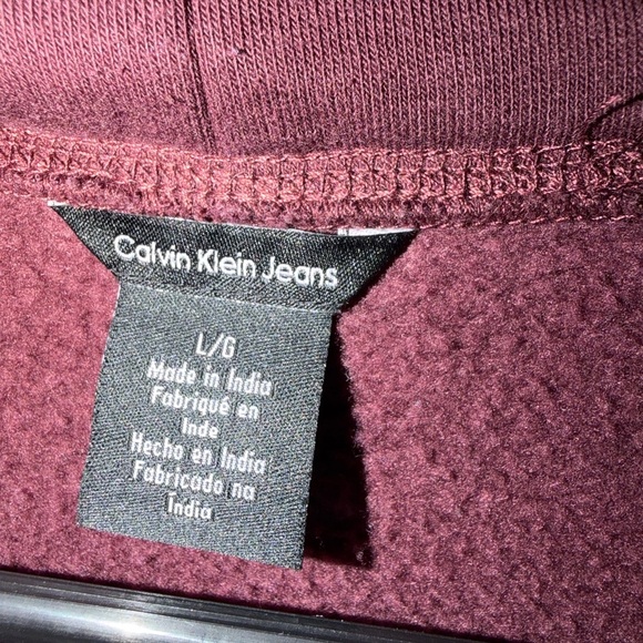 EUC Calvin Klein burgundy hoodie size L - Picture 4 of 7